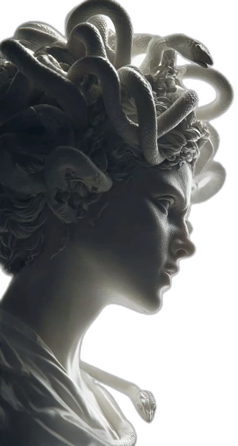 Classical sculpture representing sovereign creator identity restored