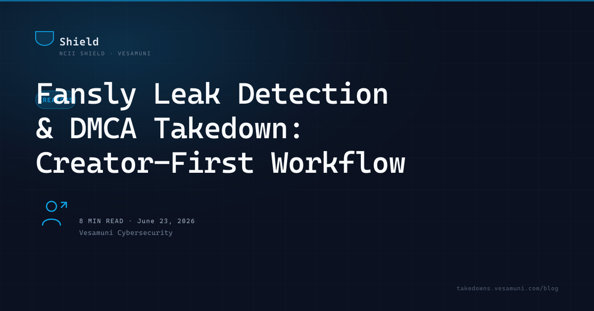Fansly Leak Detection & DMCA Takedown: Creator-First Workflow